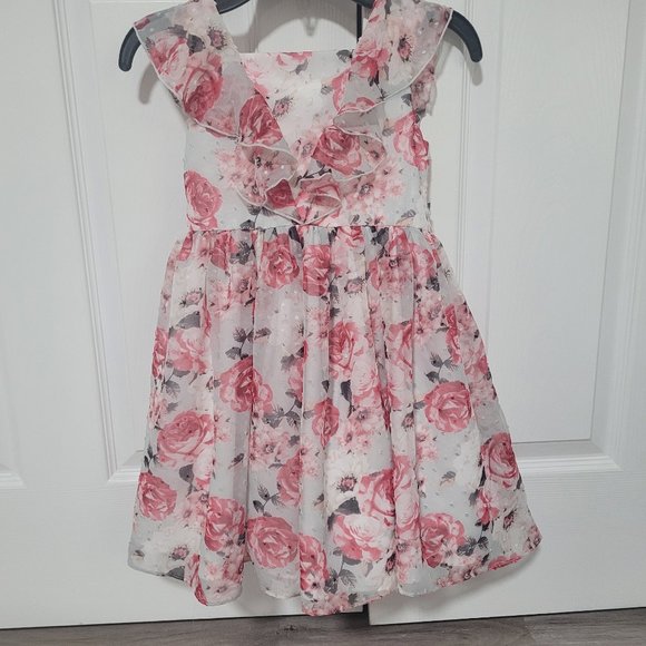 LAURA ASSHLEY RUFFLE LITTLE GIRLS 5 DRESS - Picture 2 of 9